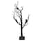 26.5" Black & Orange Glittered LED Tabletop Halloween Tree